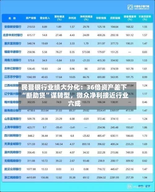 民营银行业绩大分化：36倍资产差下“断助贷	”谋转型，微众净利接近行业六成-第2张图片