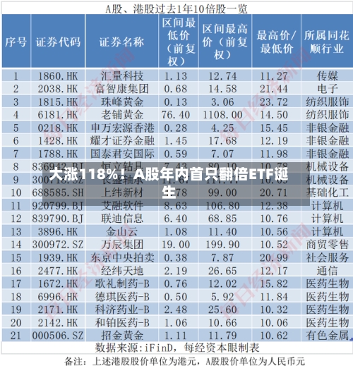 大涨118%!A股年内首只翻倍ETF诞生-第2张图片
