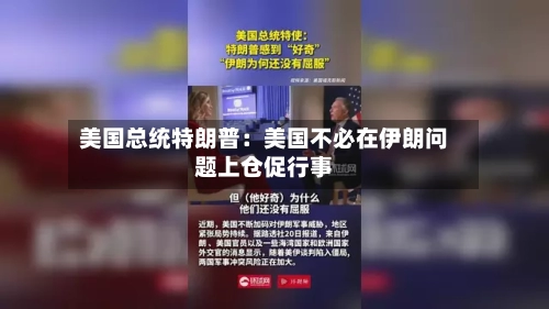 美国总统特朗普:美国不必在伊朗问题上仓促行事-第2张图片