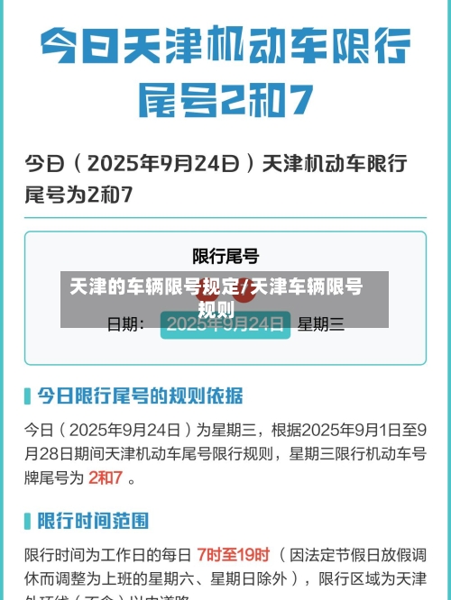 天津的车辆限号规定/天津车辆限号规则
