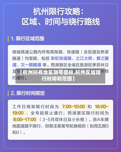 【杭州所有地区限号图标,杭州区域限行时间和范围】