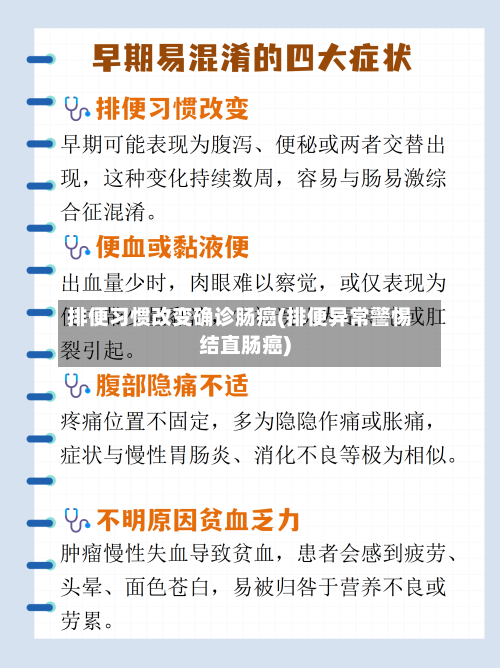 排便习惯改变确诊肠癌(排便异常警惕结直肠癌)