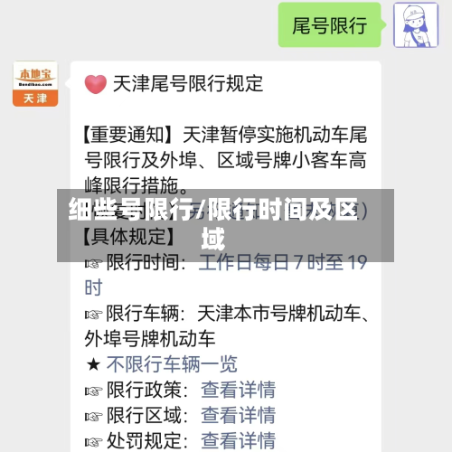 细些号限行/限行时间及区域