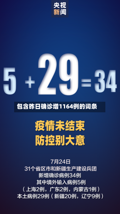 包含昨日确诊增1164例的词条