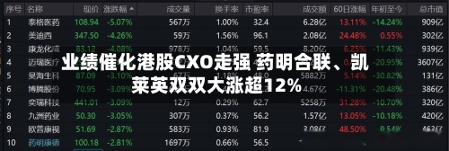 业绩催化港股CXO走强 药明合联、凯莱英双双大涨超12%