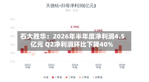 石大胜华：2026年半年度净利润4.5亿元 Q2净利润环比下降40%