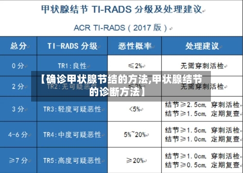 【确诊甲状腺节结的方法,甲状腺结节的诊断方法】