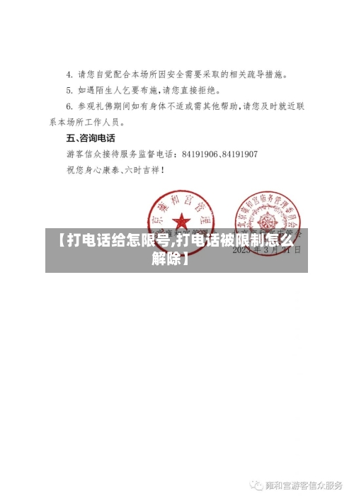 【打电话给怎限号,打电话被限制怎么解除】