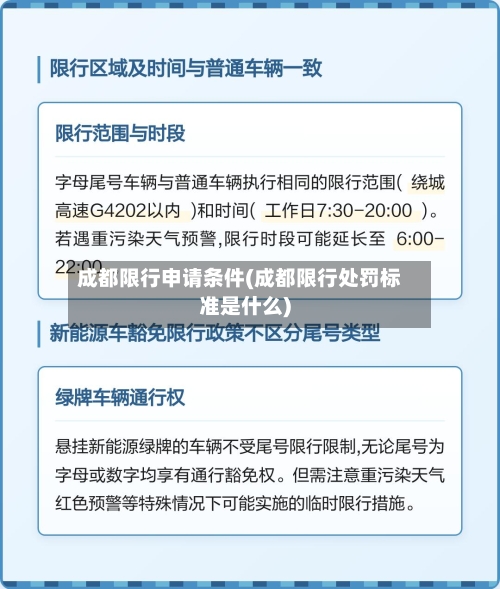 成都限行申请条件(成都限行处罚标准是什么)