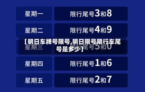 【明日车牌号限号,明日限号限行车尾号是多少】