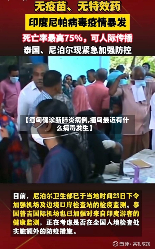 【缅甸确诊新肺炎病例,缅甸最近有什么病毒发生】