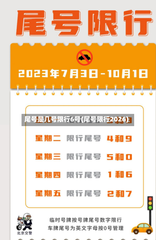 尾号是几号限行6号(尾号限行2026)