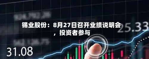 锡业股份：8月27日召开业绩说明会，投资者参与