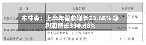 木林森：上半年营收增长23.68% 净利润增长330.68%