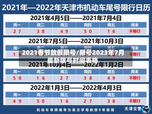 2021春节放假限号/限号2023年7月最新限号时间表格
