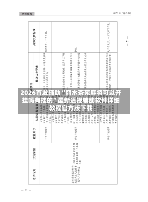 2026首发辅助“丽水茶苑麻将可以开挂吗有挂的”最新透视辅助软件详细教程官方版下载