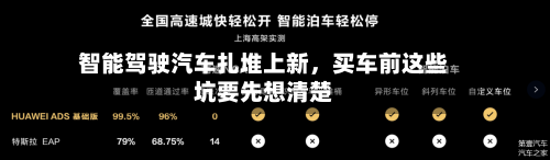 智能驾驶汽车扎堆上新，买车前这些坑要先想清楚