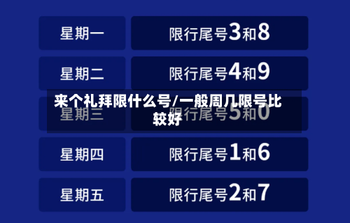 来个礼拜限什么号/一般周几限号比较好
