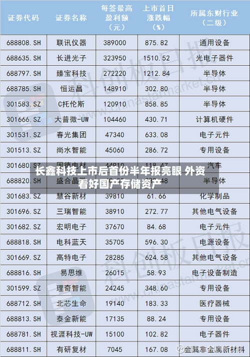 长鑫科技上市后首份半年报亮眼 外资看好国产存储资产