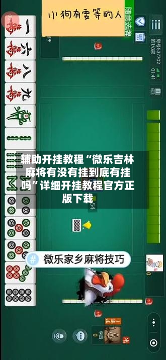 辅助开挂教程“微乐吉林麻将有没有挂到底有挂吗”详细开挂教程官方正版下载