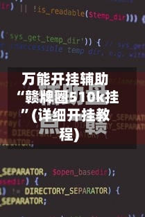 万能开挂辅助“赣牌圈510k挂”(详细开挂教程)