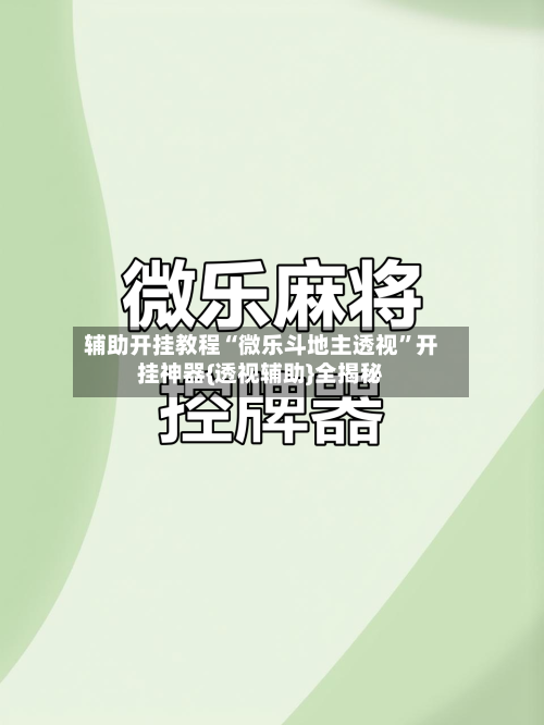 辅助开挂教程“微乐斗地主透视”开挂神器{透视辅助}全揭秘