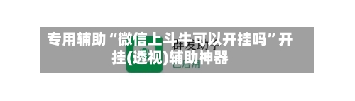 专用辅助“微信上斗牛可以开挂吗”开挂(透视)辅助神器