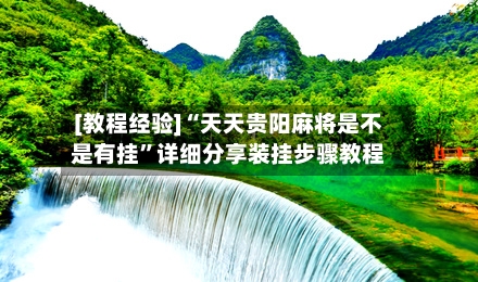 [教程经验]“天天贵阳麻将是不是有挂”详细分享装挂步骤教程