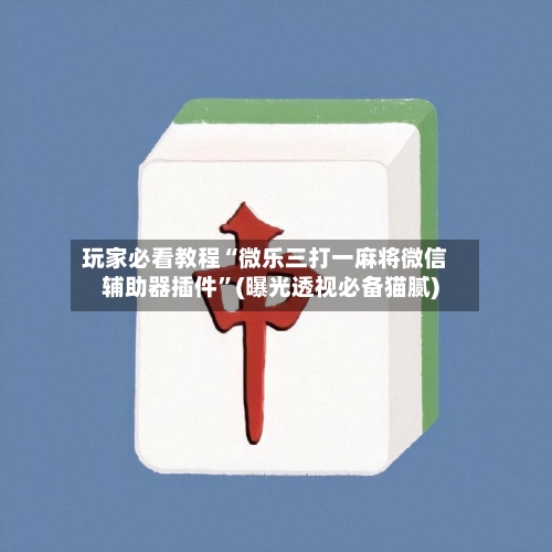 玩家必看教程“微乐三打一麻将微信辅助器插件”(曝光透视必备猫腻)