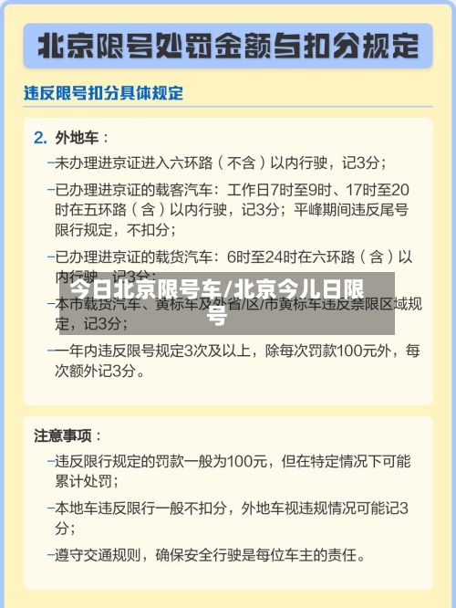 今日北京限号车/北京今儿日限号