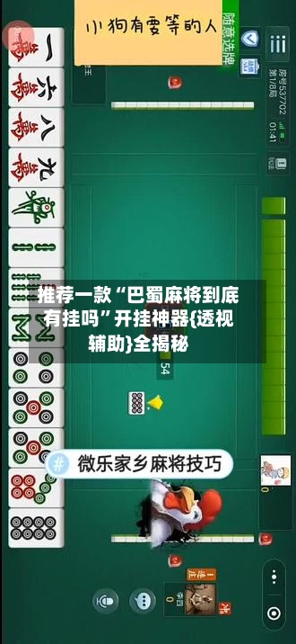 推荐一款“巴蜀麻将到底有挂吗”开挂神器{透视辅助}全揭秘