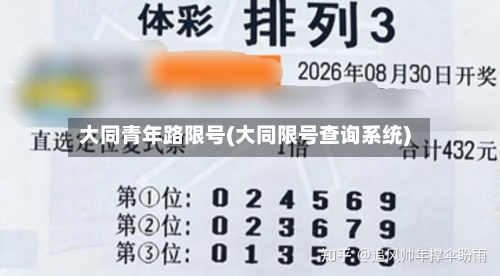 大同青年路限号(大同限号查询系统)