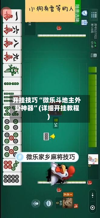 开挂技巧“微乐斗地主外卦神器”(详细开挂教程)