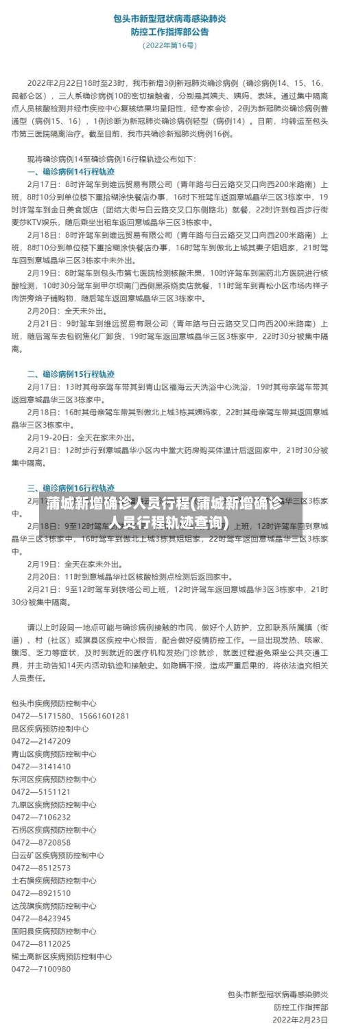 蒲城新增确诊人员行程(蒲城新增确诊人员行程轨迹查询)