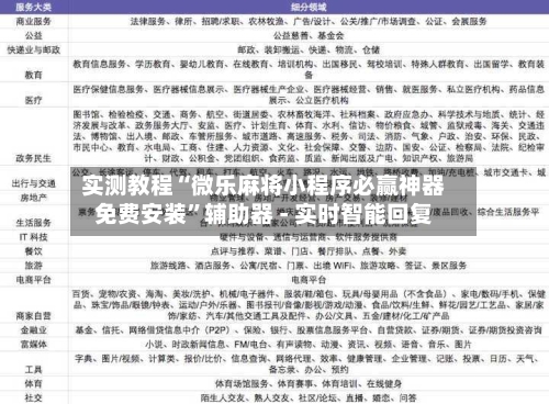 实测教程“微乐麻将小程序必赢神器免费安装”辅助器 - 实时智能回复