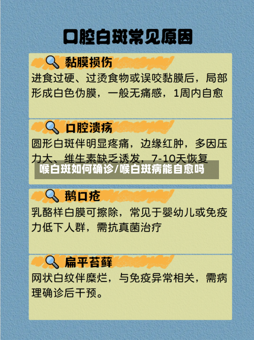 喉白斑如何确诊/喉白斑病能自愈吗