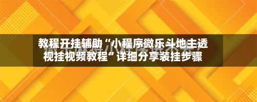 教程开挂辅助“小程序微乐斗地主透视挂视频教程”详细分享装挂步骤