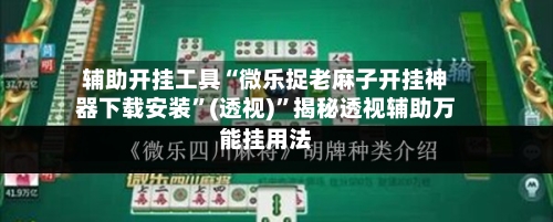 辅助开挂工具“微乐捉老麻子开挂神器下载安装”(透视)”揭秘透视辅助万能挂用法