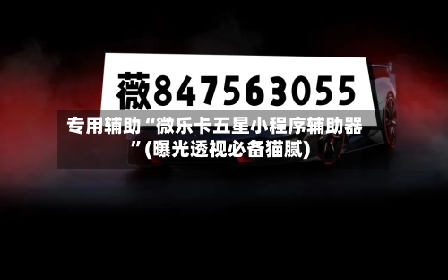 专用辅助“微乐卡五星小程序辅助器”(曝光透视必备猫腻)
