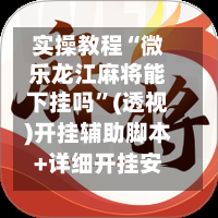 实操教程“微乐龙江麻将能下挂吗”(透视)开挂辅助脚本+详细开挂安装教程