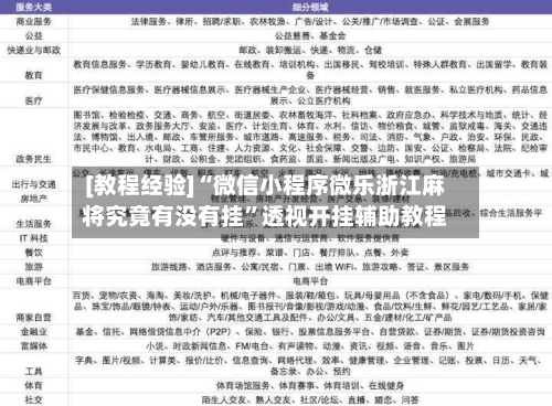 [教程经验]“微信小程序微乐浙江麻将究竟有没有挂”透视开挂辅助教程