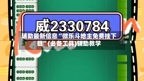 辅助最新信息“微乐斗地主免费挂下载”(必备工具)辅助教学