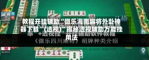 教程开挂辅助“微乐海南麻将外卦神器下载”(透视)”揭秘透视辅助万能挂用法