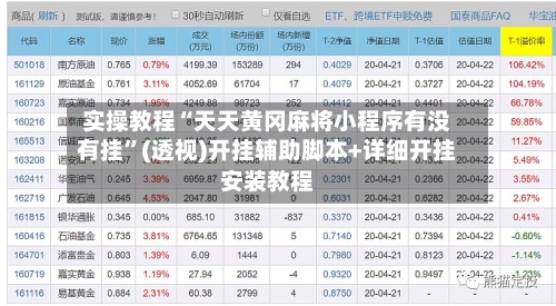 实操教程“天天黄冈麻将小程序有没有挂”(透视)开挂辅助脚本+详细开挂安装教程
