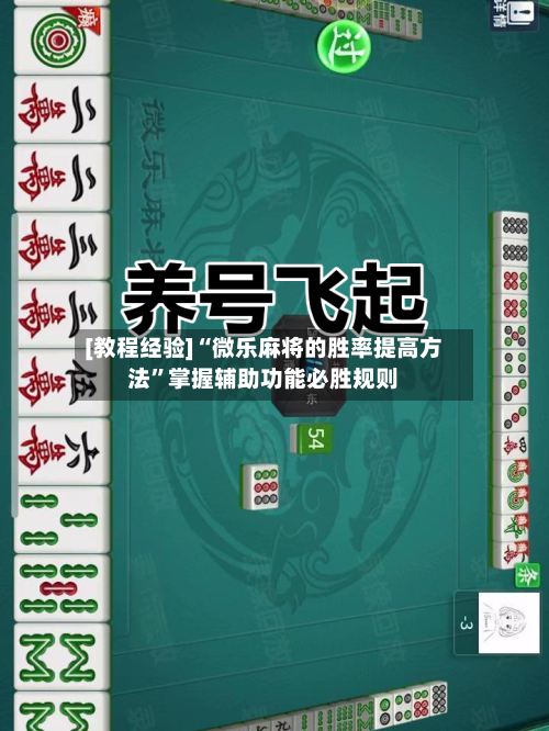 [教程经验]“微乐麻将的胜率提高方法”掌握辅助功能必胜规则