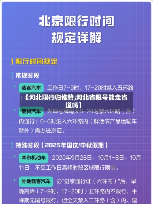 【河北限行归谁管,河北省限号能走省道吗】