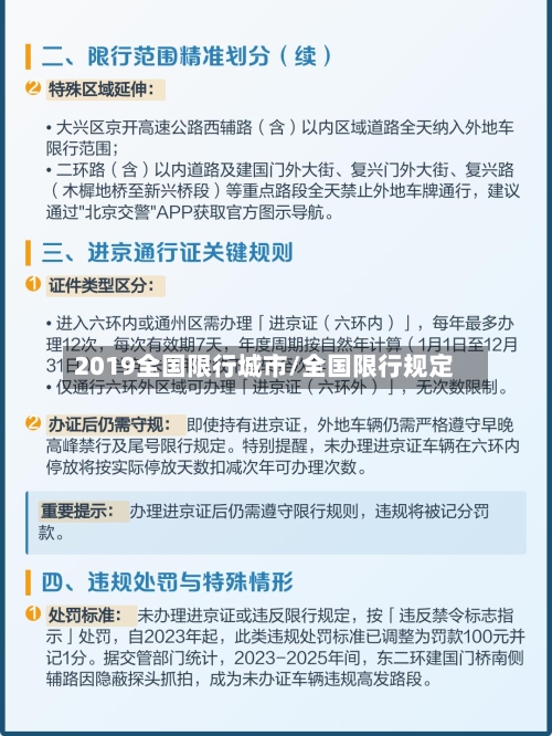 2019全国限行城市/全国限行规定