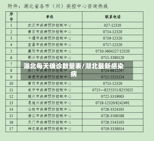 湖北每天确诊数量表/湖北最新感染病