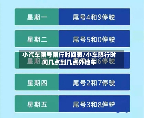 小汽车限号限行时间表/小车限行时间几点到几点外地车