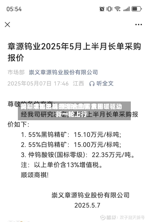钨：中国主导的战略金属 费用周期底部已现 硬质合金需求回暖驱动新一轮上行